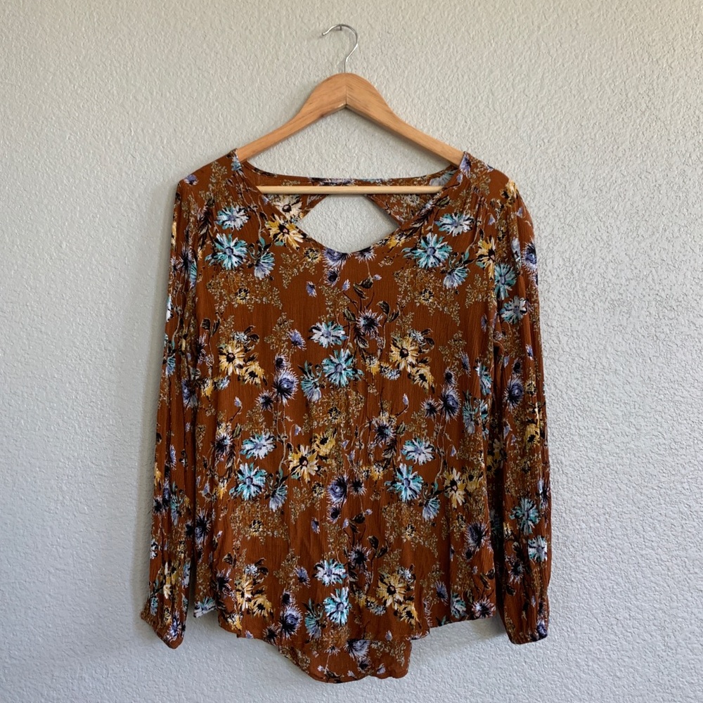 Paper moon floral long sleeve blouse